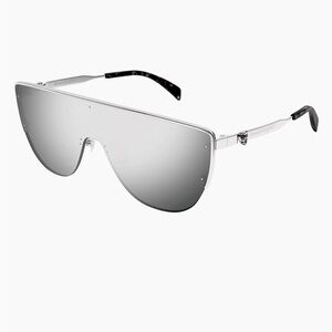 Alexander McQueen Oversize Mask Sunglasses AM04574-004 Silver Grey 99mm-1-145